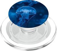 Sea Art Acquatico Subacqueo Acquerello Blu Scuro Medusa PopSockets PopGrip per MagSafe