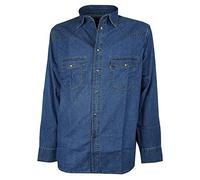 SEA BARRIER Camicia Uomo Manica Lunga in Jeans Extra Art New Tonga