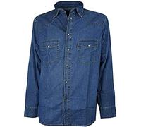 SEA BARRIER Camicia Uomo Manica Lunga in Jeans Extra Art New Tonga Taglia 7XL