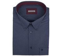 SEA BARRIER Camicia Uomo Sportiva Puro Cotone Taglie comode Forti Manica Lunga 5XL 6XL 47 49 (3XL(46-47) - Blu)