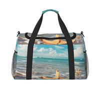 Sea Beach - Borsone da viaggio con stella marina oceanica, palestra, pernottamento, weekender, per uomini e donne, leggero, per allenamento e vacanze
