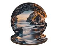 Sea Car Cup Coasters, confezione da 2 sottobicchieri universali antiscivolo, simpatici sottobicchieri creatività, 6,6 cm, accessori interni auto