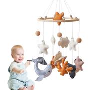 Sea Creatures Baby Mobile With Soft Cartoon Toys, Hanging Marine Animal Crib Decoration, Wind Chime For Nursery, Bassinet, Bedroom, Boys Girls Gift, Easy To, 17.72x9.06x9.06 In
