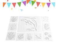 Sea Fish Stencil - Sea Animal Reusable Mural Drawing Template Stencils