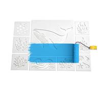 Sea Fish Stencils Reusable Sea Animal Drawing Template PVC Mural Craft | Stencil Set for Rock Cake Decorating Card Making Pottery Painting Wall Art Garden Home Journaling Scrapbooking Decor