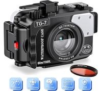 Sea frogs Custodia fotocamera subacquea impermeabile per immersioni, surf, canottaggio, sci RX100/TG (TG7 nero)