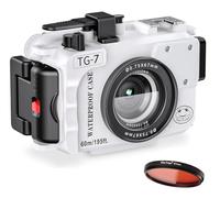 Sea frogs Custodia per fotocamera compatibile con Olympus TG-7, impermeabile IPX8, protezione di profondità di 40 m, custodia subacquea ideale per immersioni, surf, canottaggio, bianco