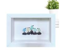Sea Glass Art Framed - Photo Frame Sea Glass Birds | Natural Bird Seaa Decor | Handmade Wall Art Picture Frames| Seea Craft Supplies, Home Decoration| Photo Frame Seaa Birds Wall Decor