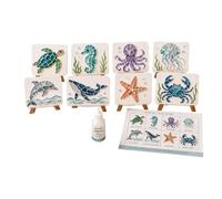 Sea Glass Craft Set - Smooth Colorful Mosaic Pieces, Animal Shape Painting