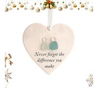Sea Glass Decor | C Eramic Timeless Keepsak E Heart Ornament | Art Pe Ant Daughter Be D Sister Day Birthday Wedding Christmas