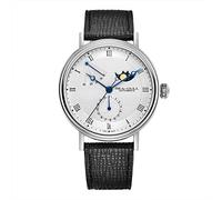 SEA-GULL 2021 Nuovo Seagull Orologio meccanico automatico da uomo Business Casual Moon Phase Watch Space Exploration Gift Box Set 819.11.6092, Argento, cinturino