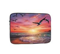 Sea Gull Flying Over Colorful Sky Custodia per laptop da 13 pollici, TSA Custodia protettiva per notebook antiurto Custodia protettiva per notebook resistente all'acqua Custodia per il trasporto del