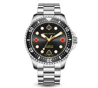 Sea Gull, orologio da uomo con gabbiano, serie Ocean, Backwave, automatico, orologio meccanico Guandan Master 816.27.1067, nero, cinturino