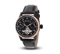 SEA-GULL Seagull Orologio da polso da uomo con scheletro, con cassa posteriore potenziale di energia, sotto-quadrante automatico, volano, orologio da uomo Master Series 219.327, Quadrante nero/anello