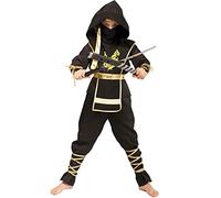 SEA HARE Costume da Guerriero Samurai Nero Ninja Power (S:4-6 Anni)