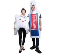 SEA HARE Set cosplay di coppia di denti e dentifricio divertenti per adulti