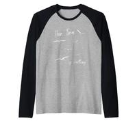 Sea Is Calling | Il Mare Chiama | gabbiani in Volo Maglia con Maniche Raglan
