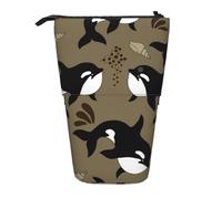 Sea Life - Astuccio telescopico con motivo balena e pesci grandi, con cerniera, astuccio per trucchi e penne, Multicolore, Taglia unica, Astuccio telescopico