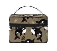 Sea Life balena divertente grande pesce animale dell'oceano, Borsa per il trucco Borsa per cosmetici Borsa da viaggio portatile da viaggio Astuccio per matite