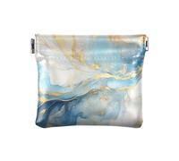 Sea Life - Portamonete da spremere, colore: Bianco, Motivo Marmo Blu Oro Bianco, Motivo: