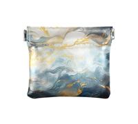 Sea Life - Portamonete da spremere, colore: Bianco, Motivo marmo blu oro, Motivo: