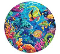 Sea Life Sea Animals 1000 Pieces Round Puzzle Jigsaw Birthday Gift Stress Relief Puzzle Toy Per La Decorazione Delle Pareti