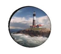 Sea Lighthouse, copertura per pneumatici impermeabile, anti UV, 66 cm, per asse singolo, per camper, camion, SUV, rimorchio, universale, per tutte le stagioni