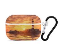 Sea Lighthouse in Sunset AirPods Pro Custodia protettiva con anello portachiavi, custodia protettiva rigida in PC per AirPods Pro 2a generazione, per donne e uomini, facile da aprire, protezione