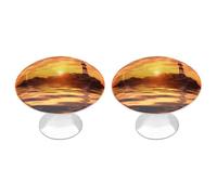 Sea Lighthouse in Sunset - Confezione da 2 pomelli vintage per armadietti da cucina, in acciaio inossidabile, pomelli decorativi per mobili, maniglie per cassettiera, bagno, armadio, porta a due ante