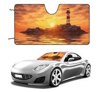Sea Lighthouse in Sunset - Parasole per parabrezza dell'auto, per mantenere fresco l'interno dell'auto, 129,5 x 71,1 cm, parasole pieghevole per finestrino anteriore, scudo termico per SUV, camion