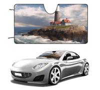 Sea Lighthouse - Parasole per parabrezza dell'auto, per mantenere fresco l'interno dell'auto, 129,5 x 71,1 cm, parasole pieghevole per finestrino anteriore, scudo termico per SUV, camion, blocca i