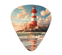 Sea Lighthouse, set regalo di plettri per chitarra, lisci e resistenti, per chitarra acustica, elettrica e basso, regalo perfetto per gli amanti della chitarra e i musicisti