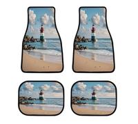Sea Lighthouse - Tappetini per auto, personalizzabili, antiscivolo, anteriori e posteriori, per tutte le stagioni, universali, adatti per SUV, furgoni, berline, camion, set da 4 pezzi
