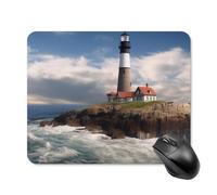 Sea Lighthouse Tappetino per mouse quadrato per computer portatile con base in gomma antiscivolo, 20 x 25 cm, ultra sottile, per computer, laptop, accessori da scrivania da ufficio