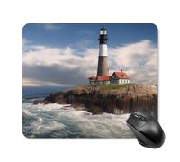 Sea Lighthouse Tappetino per mouse quadrato per computer portatile con base in gomma antiscivolo, 25 x 30 cm, ultra sottile, per computer, laptop, accessori da scrivania da ufficio