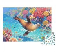 Sea Lion Puzzle 1000 Pezzi Puzzle Per Adulti Marine Animal Puzzle Difficile Sfida Puzzle Per Gioco Familiare Regalo Per Amore E Amico 1000pcs (75x50cm)