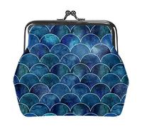 Sea-Maid Mermaid Scale Pattern Portamonete Kiss Lock Change Purse Vintage Trinkets Pouch