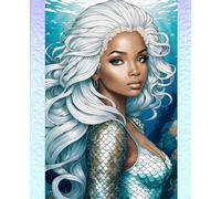 SEA MERMAID * COMPOSITION NOTEBOOK Journal Diary -Ocean Marine Folk Tale- African Black Bi-Racial Girl: ֍Wide Rule֎OFFICE SCHOOL SUPPLY-PARTY ... Teen Homeschool College Ivy League University