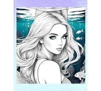 SEA MERMAID * COMPOSITION NOTEBOOK Journal Diary -Ocean Marine Folk Tale Lore- Cartoon Manga Anime Cosplay Style Art - Girl Lady Woman: ֍Wide ... Teen Homeschool College Ivy League University