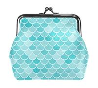 Sea Mermaid Scale Pattern Bluegreen Portamonete Portafogli Vintage Pouch Borse per regalo