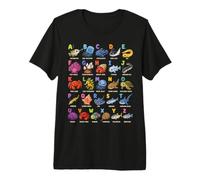 Sea Ocean Animals Learning Alphabet, Amante della biologia Marina Maglietta Premium