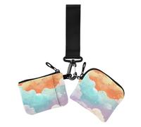 Sea Of Colored Clouds - Portamonete da donna, porta carte di credito, portamonete con tasca con cerniera, 2 pezzi, mare di nuvole colorate, 1 size, Casual