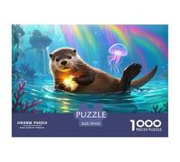 Sea Otter 1000 Pieces Jigsaw Puzzles For Adults Challenging Game Stress Relieving Entertainment Exercise The Memory of The Brain for Family Decorations 70x50cm/1000pcs
