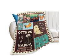 Sea Otter Blanket Otter Decor Throw Blanket Warm Soft Plush Lightweight Fleece Flannel Otter Stuff Blanket Gifts for Girls Otter Lover Kids Baby Boys