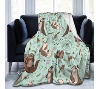 Sea Otters - Coperta in micro pile di alta qualità, comoda coperta in pile termico, resistente e calda, per tutte le stagioni 80"x60 Copriletto.