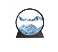 Sea Sandscape Moving Sand Art Picture Round Glass 3D Deep Frame Home Decor