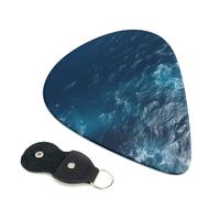 Sea Seen From The Top - Confezione da 6 plettri per chitarra con supporto, plettri per chitarra personalizzati, antiscivolo, portatili, ukulele, basso, 0,71 mm, per amanti della chitarra acustica