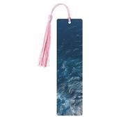 Sea Seen from the Top, segnalibro in legno fai da te con nappe colorate, etichette regalo in legno, regalo insolito per gli amanti dei libri, uomini e donne