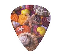 Sea Shell Treasures - Set di 12 plettri per chitarra, regalo per basso, per chitarra acustica, plettri con scatola trasparente
