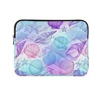 Sea Shells - Custodia imbottita per computer portatile, motivo conchiglie, viola, blu, rosa, portatile, portatile, da uomo, per computer Pro da 13 pollici, universale, grande